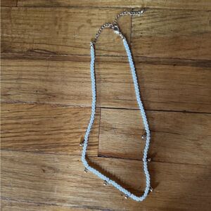 Anthropologie Faux Gold and Pearl Beaded Choker Necklace